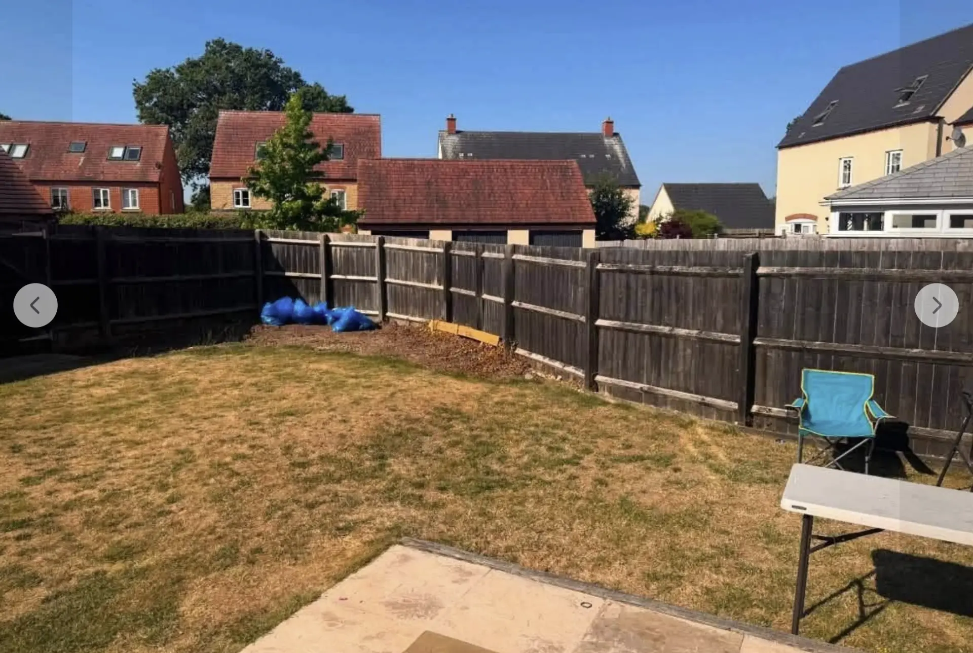 Fenced back garden cleared and prepared for landscaping