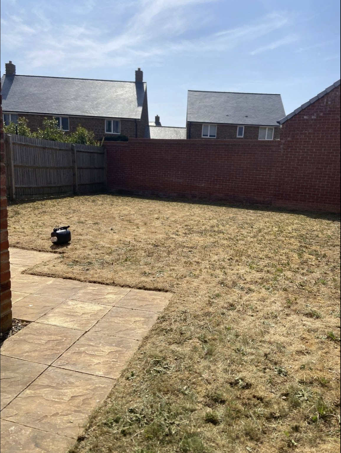 Residential back garden before landscaping work